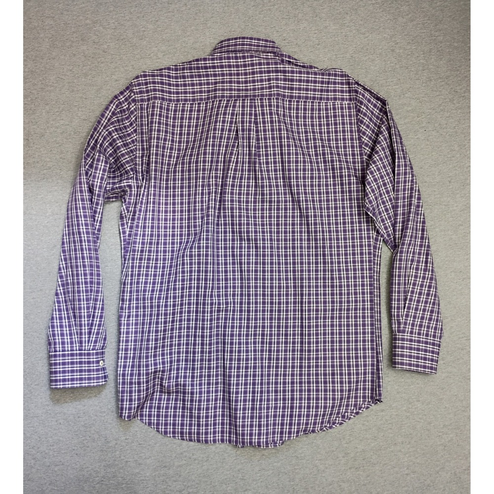Peter Millar Mens Purple White Plaid Cotton Button Down Shirt Large MF16W37CBL - Picture 6 of 10